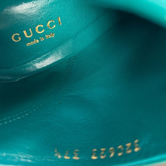 Gucci Turquoise Patent Leather Heeled Boots - Picture 4 of 7